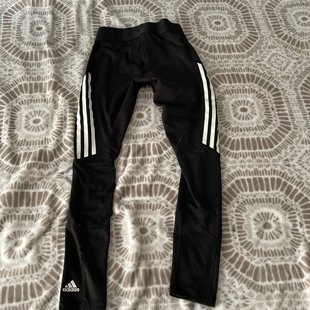 Adidas black stripe leggings